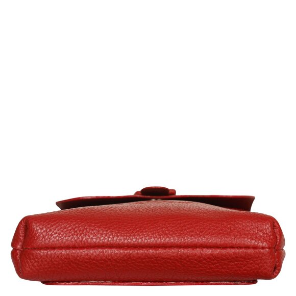 Leather Messenger Bag for Men & Women –Red Crossbody Shoulder Bag, Side Sling - Picture 7 of 10